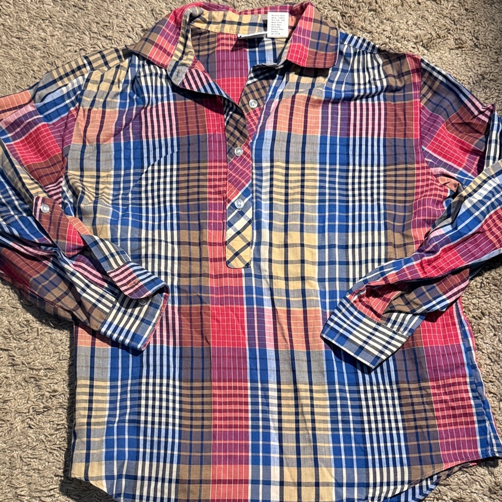 Vintage 1980’s Picket and Post Button Down Plaid Shirt Womens 6P XS/S